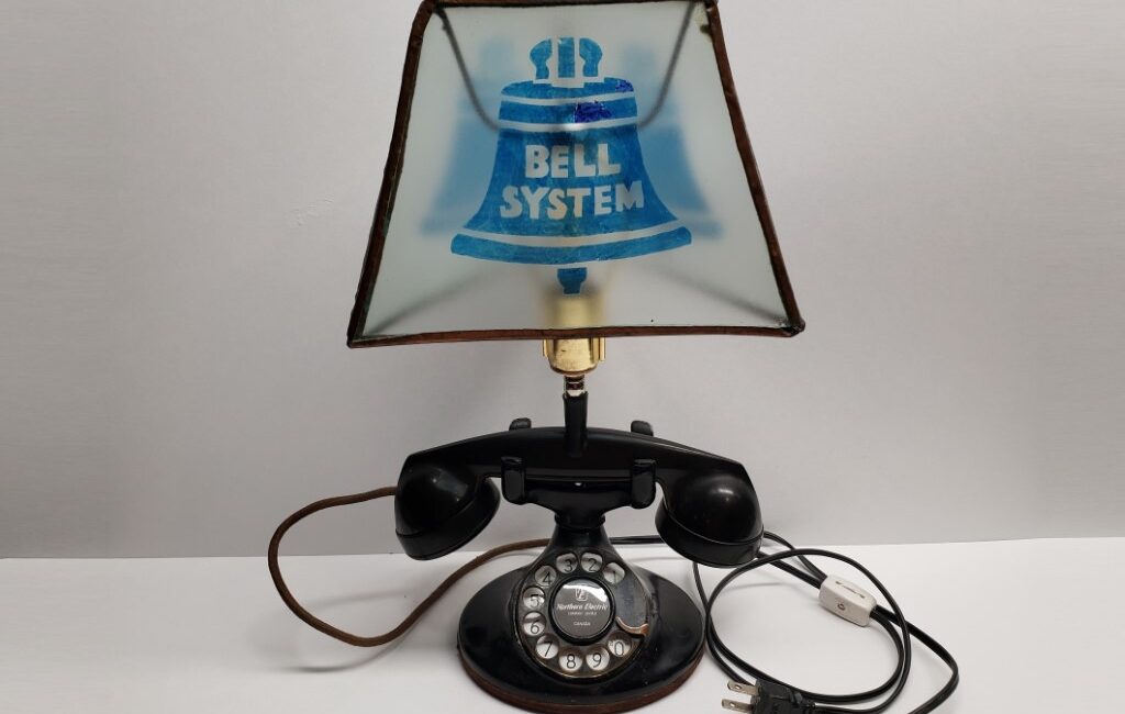 Northern Electric 202 D1 Lamp with Bell System Glass Shade.