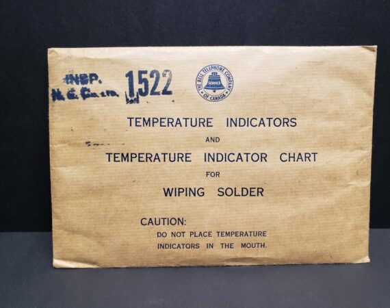 The Bell Telephone Company of Canada Temperature Indicators and Temperature Indicator Chart for Wiping Solder.